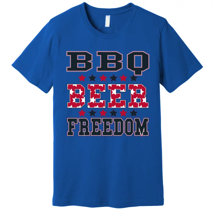 Bbq Beer Freedom Patriotic July Fourth Political Redneck Cute Gift Premium T-Shirt