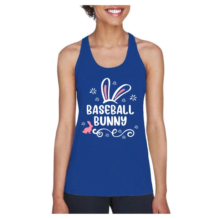 Baseball Bunny Funny Matching Easter Bunny Egg Hunting Meaningful Gift Women's Racerback Tank