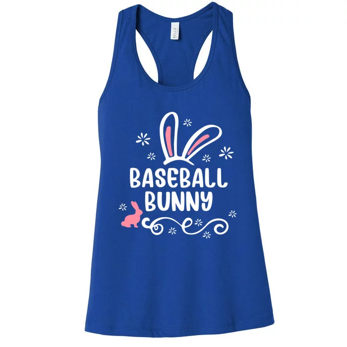 Baseball Bunny Funny Matching Easter Bunny Egg Hunting Meaningful Gift Women's Racerback Tank