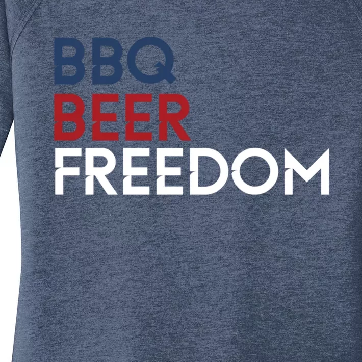 Bbq Beer Freedom 4th Of July Tee Gift Women's Perfect Tri Tunic Long Sleeve Shirt