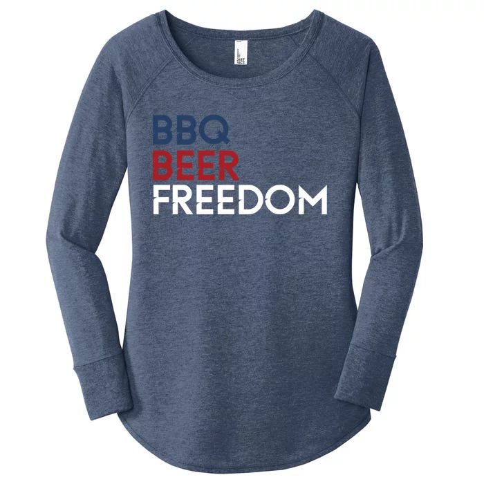 Bbq Beer Freedom 4th Of July Tee Gift Women's Perfect Tri Tunic Long Sleeve Shirt