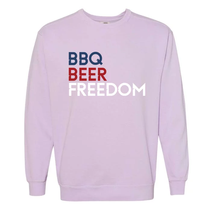 Bbq Beer Freedom 4th Of July Tee Gift Garment-Dyed Sweatshirt