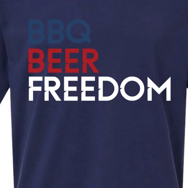 Bbq Beer Freedom 4th Of July Tee Gift Sueded Cloud Jersey T-Shirt