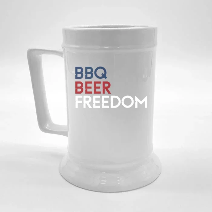 Bbq Beer Freedom 4th Of July Tee Gift Front & Back Beer Stein