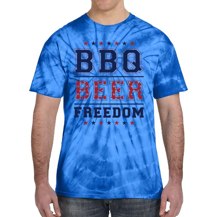 Bbq Beer Freedom Gift Tie-Dye T-Shirt