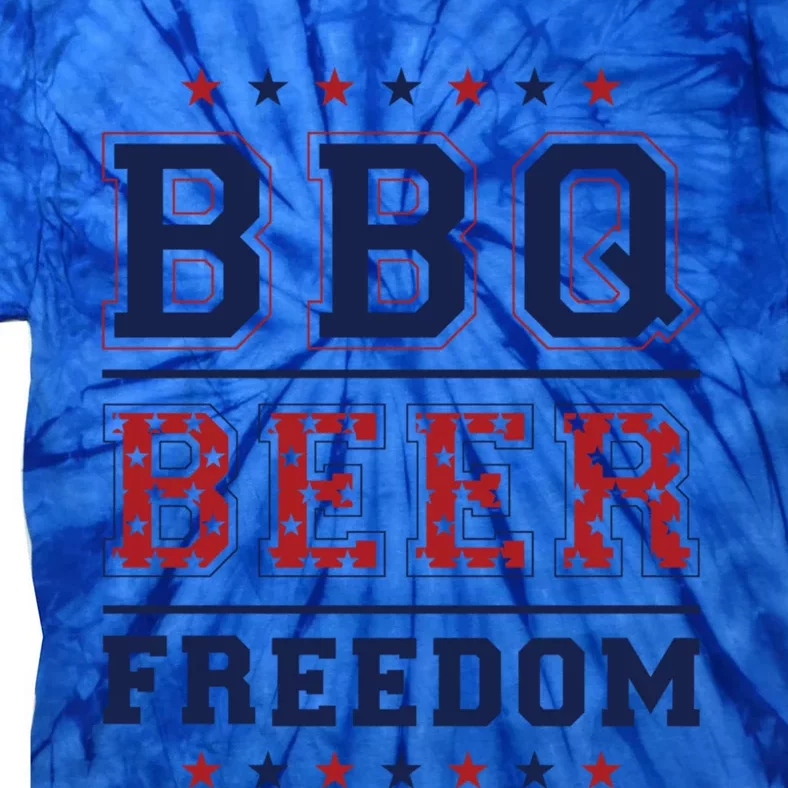 Bbq Beer Freedom Gift Tie-Dye T-Shirt