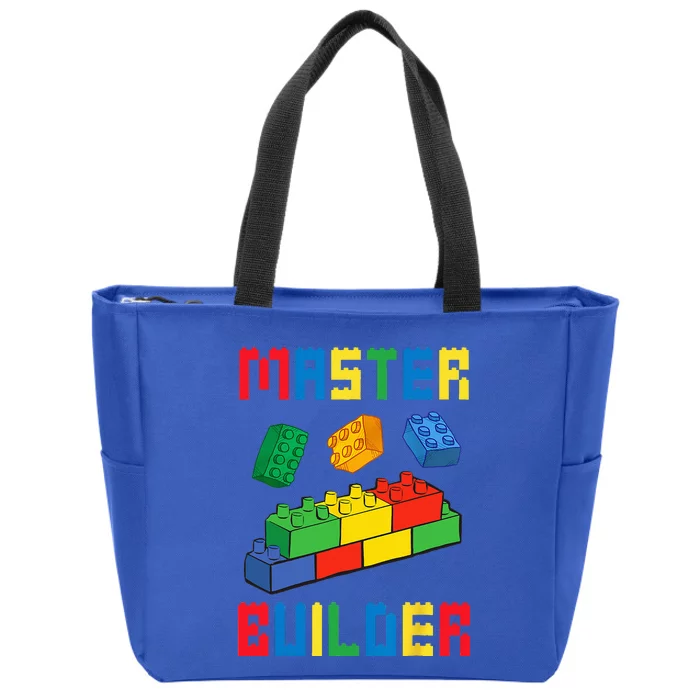 Brick Builder Funny Blocks Building Master Builder Toys Zip Tote Bag