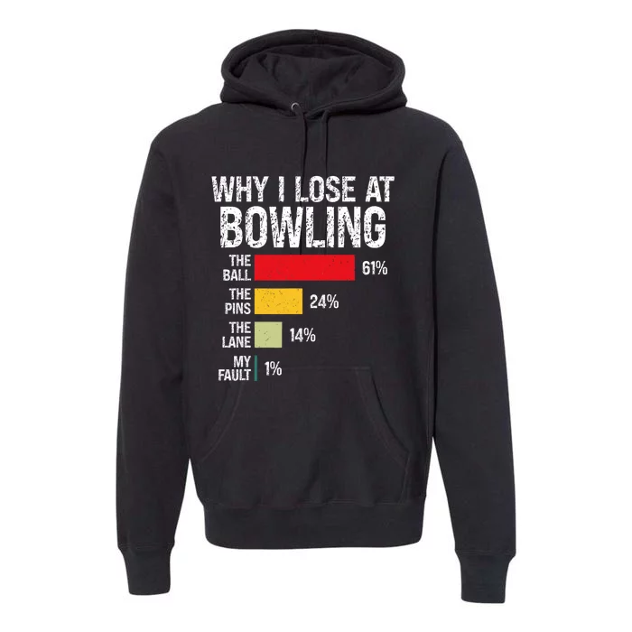 Bowling Bowler Funny Bowling Player Lover Team Pun Premium Hoodie