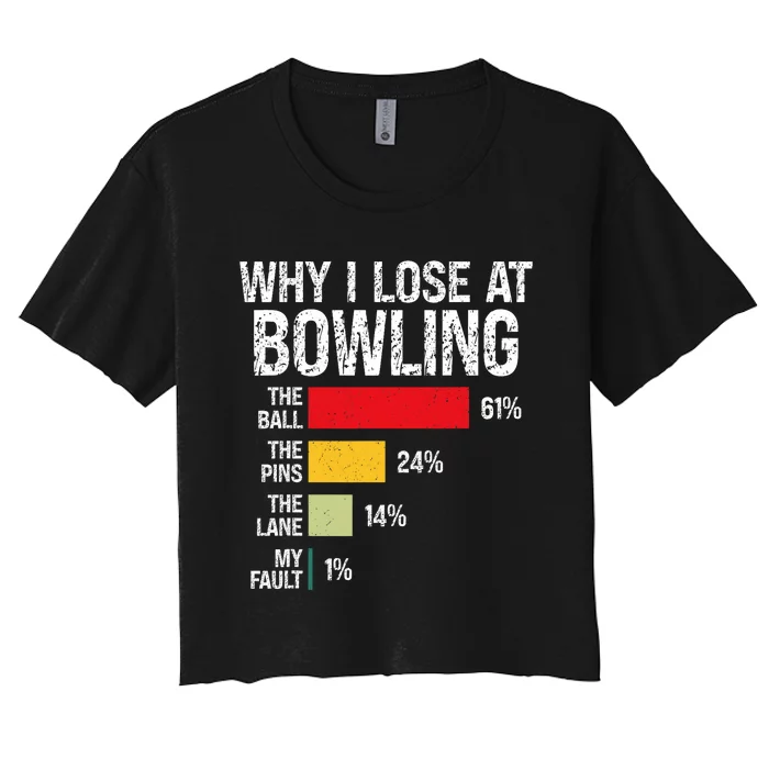 Bowling Bowler Funny Bowling Player Lover Team Pun Women's Crop Top Tee