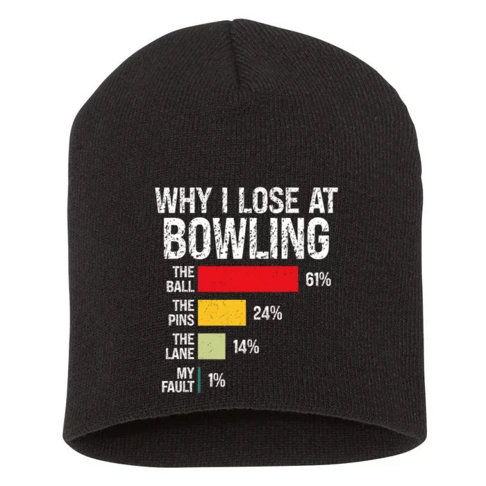 Bowling Bowler Funny Bowling Player Lover Team Pun Short Acrylic Beanie