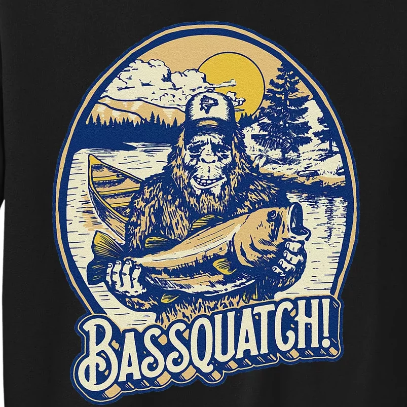 Bassquatch! Bass Fisherman Sasquatch Funny Bigfoot Fishing Sweatshirt