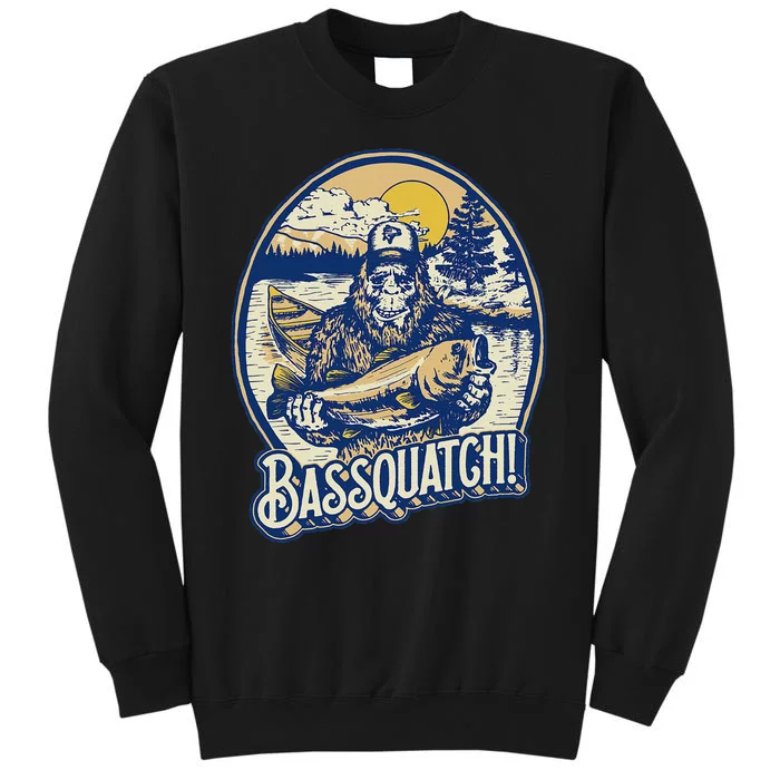 Bassquatch! Bass Fisherman Sasquatch Funny Bigfoot Fishing Sweatshirt