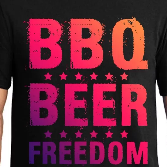 Bbq Beer Freedom America Usa Party 4th Of July Patriotic Funny Gift Pajama Set