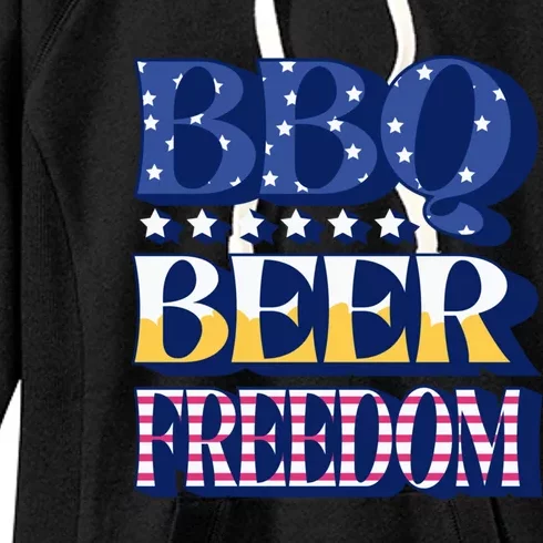 Bbq Beer Freedom Quote Gift Women's Fleece Hoodie