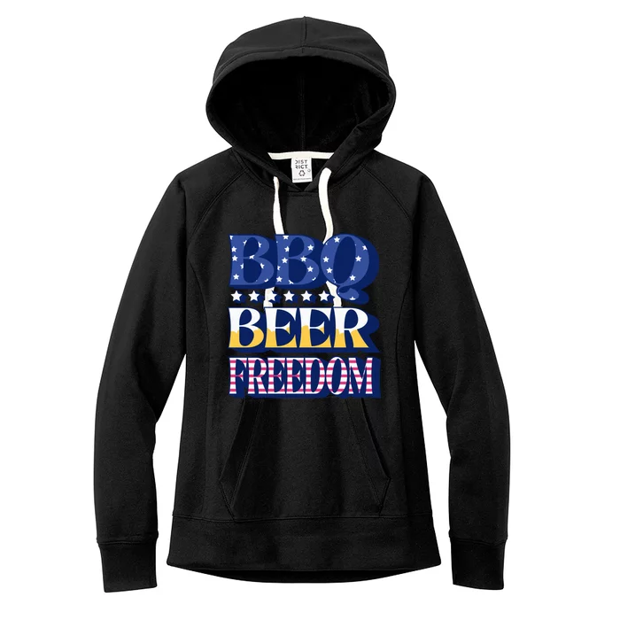 Bbq Beer Freedom Quote Gift Women's Fleece Hoodie