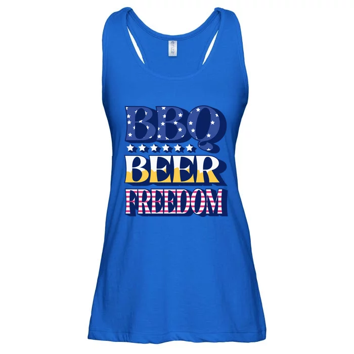 Bbq Beer Freedom Quote Gift Ladies Essential Flowy Tank