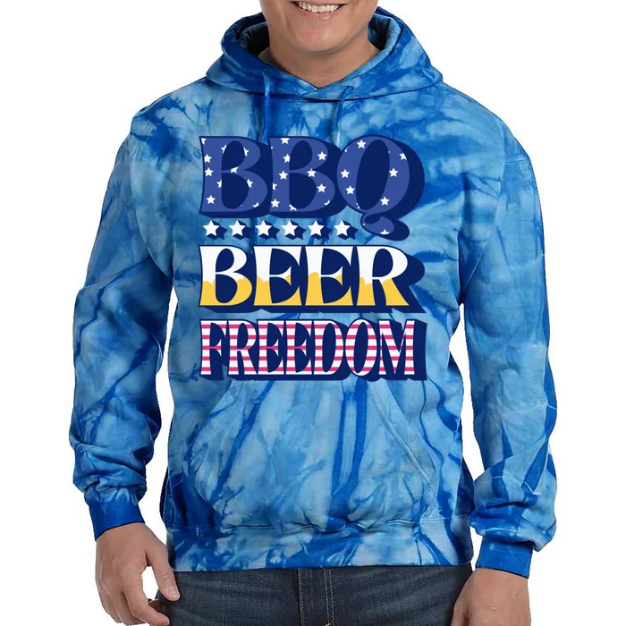 Bbq Beer Freedom Quote Gift Tie Dye Hoodie