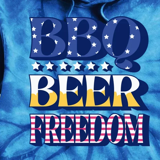 Bbq Beer Freedom Quote Gift Tie Dye Hoodie