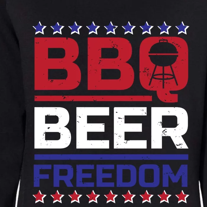 Bbq Beer Freedom Grilling Alcohol Gift Funny Gift Womens California Wash Sweatshirt