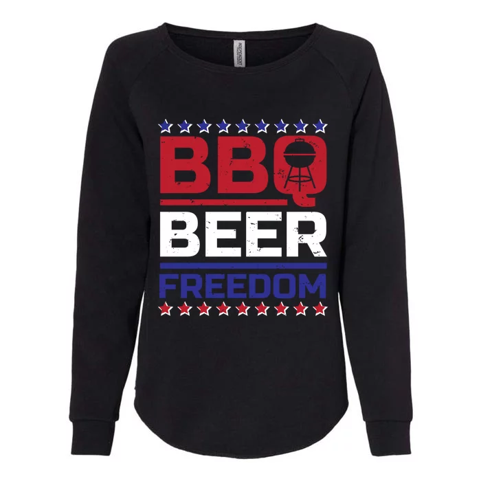 Bbq Beer Freedom Grilling Alcohol Gift Funny Gift Womens California Wash Sweatshirt