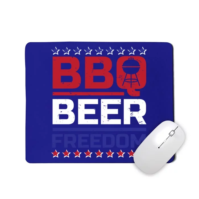 Bbq Beer Freedom Grilling Alcohol Gift Funny Gift Mousepad