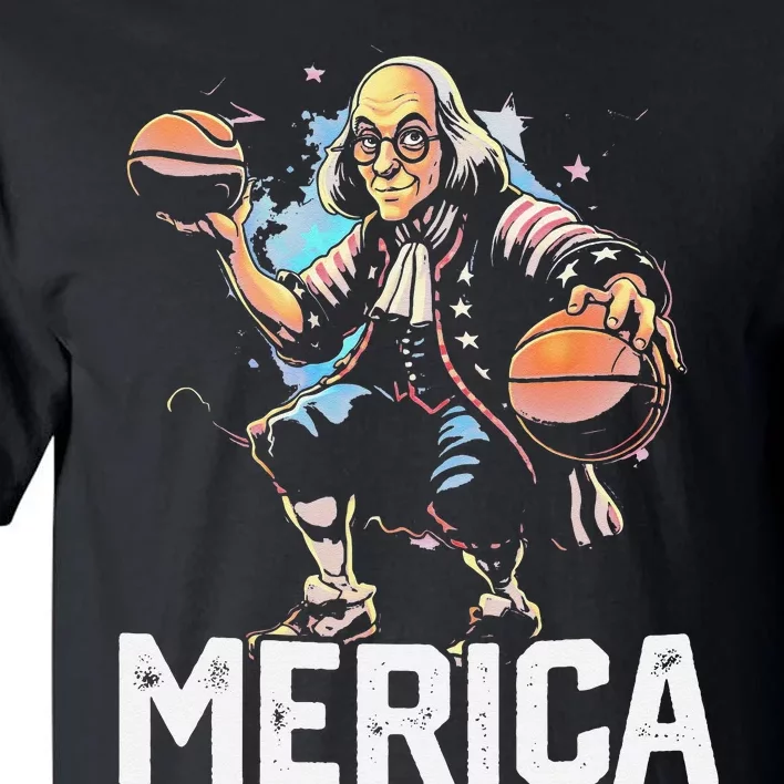 Benjamin Ben Franklin USA 4th of July Funny Basketball Tall T-Shirt