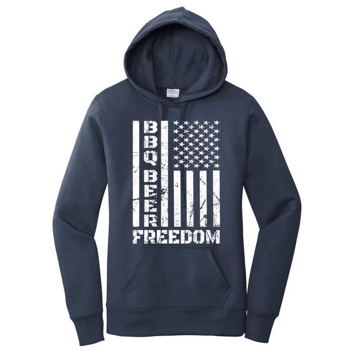 Bbq Beer Freedom Meaningful Gift American Usa Voting 2020 Great Gift Women's Pullover Hoodie