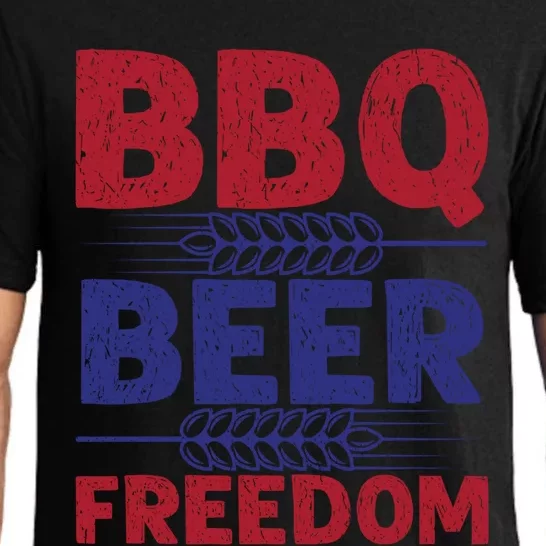 Bbq Beer Freedom Celebration Top Gift Pajama Set