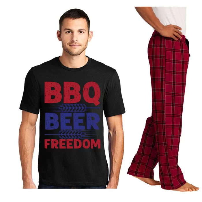 Bbq Beer Freedom Celebration Top Gift Pajama Set