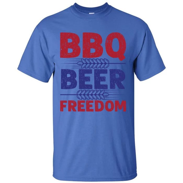 Bbq Beer Freedom Celebration Top Gift Tall T-Shirt