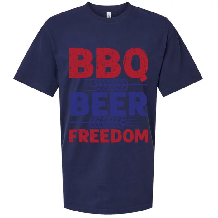 Bbq Beer Freedom Celebration Top Gift Sueded Cloud Jersey T-Shirt