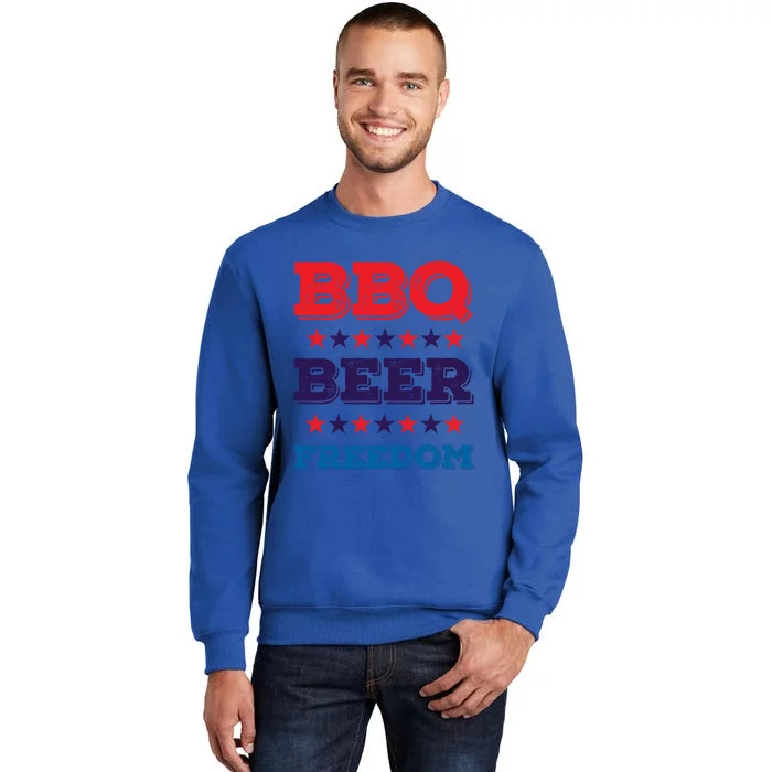 Bbq Beer Freedom Gift America Usa Party 4th Of July Gift Sweatshirt