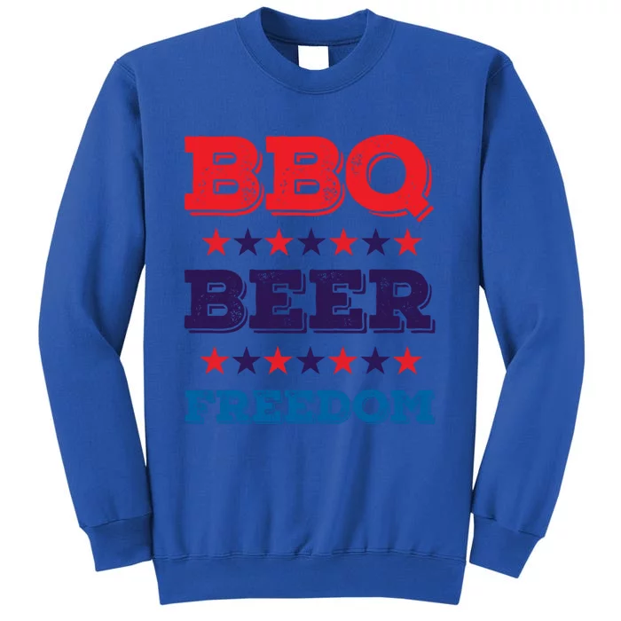 Bbq Beer Freedom Gift America Usa Party 4th Of July Gift Sweatshirt