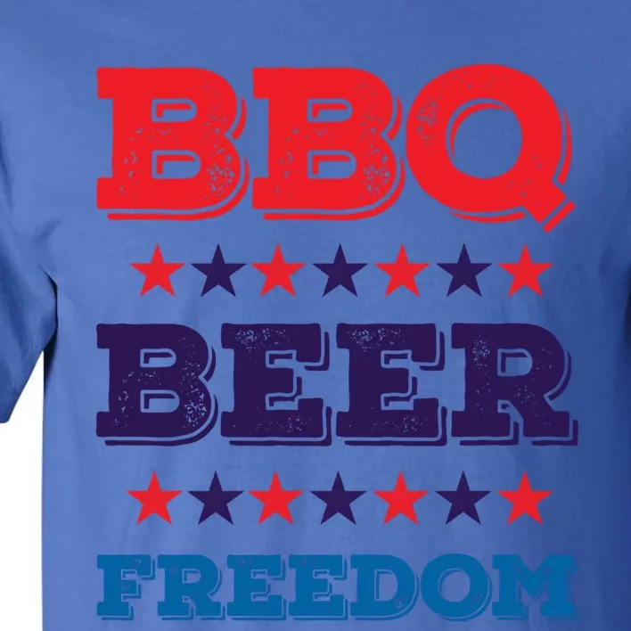 Bbq Beer Freedom Gift America Usa Party 4th Of July Gift Tall T-Shirt