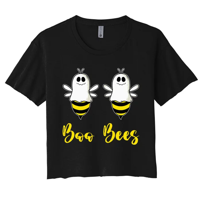 Boo Beez Funny Bee  Halloween Costume Bees Women's Crop Top Tee