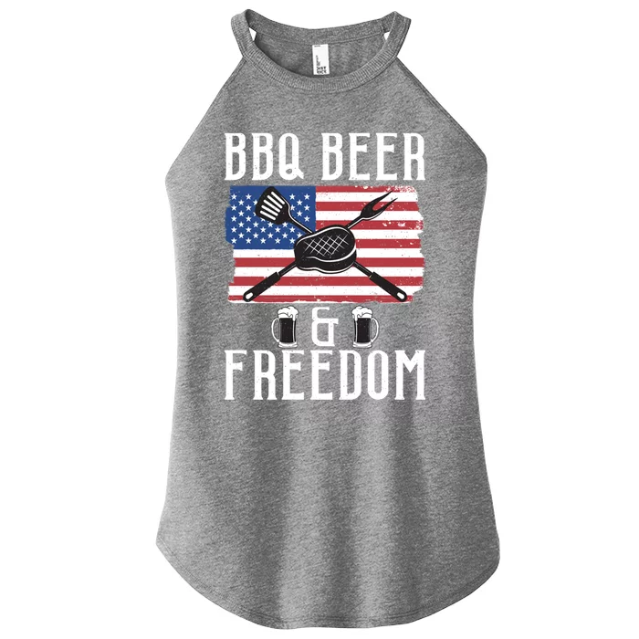 Bbq Beer Freedom Funny Barbeque Lovers Patriot Beer Er Funny Gift Women’s Perfect Tri Rocker Tank