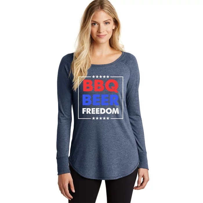 Bbq Beer Freedom Gift Bbq Beer Freedom Great Gift Women's Perfect Tri Tunic Long Sleeve Shirt