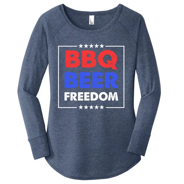 Bbq Beer Freedom Gift Bbq Beer Freedom Great Gift Women's Perfect Tri Tunic Long Sleeve Shirt