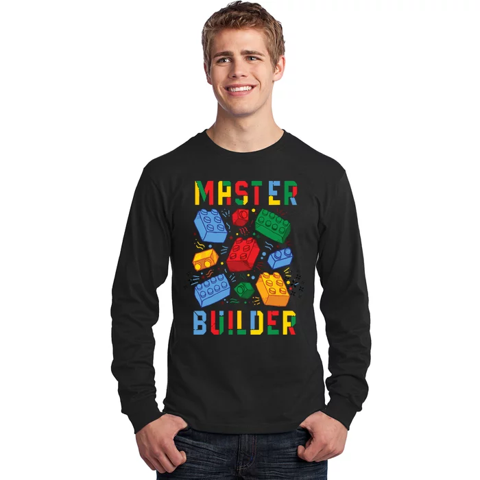 Brick Builder Funny Blocks Building Master Builder Long Sleeve Shirt