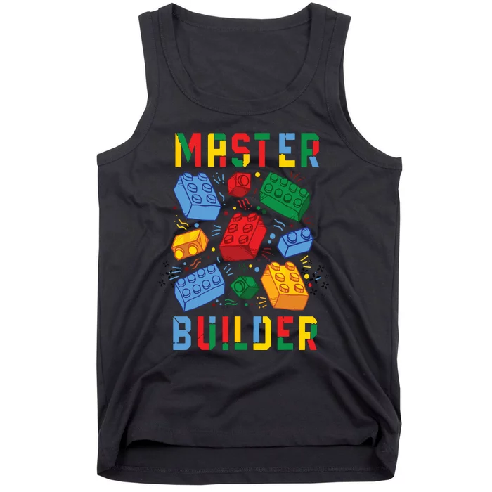 Brick Builder Funny Blocks Building Master Builder Tank Top