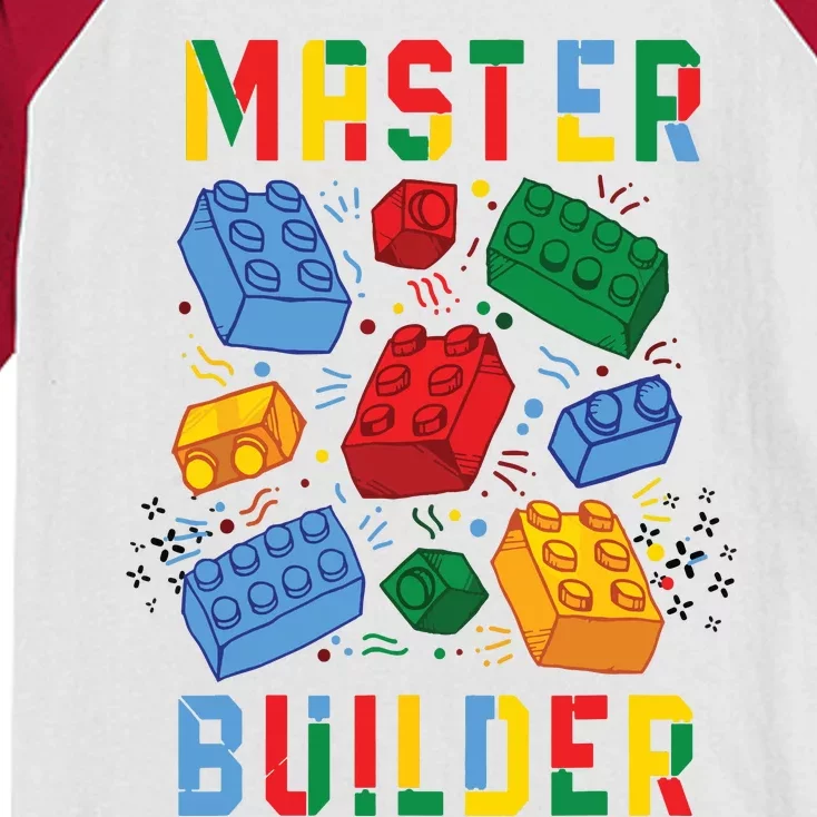 Brick Builder Funny Blocks Building Master Builder Kids Colorblock Raglan Jersey