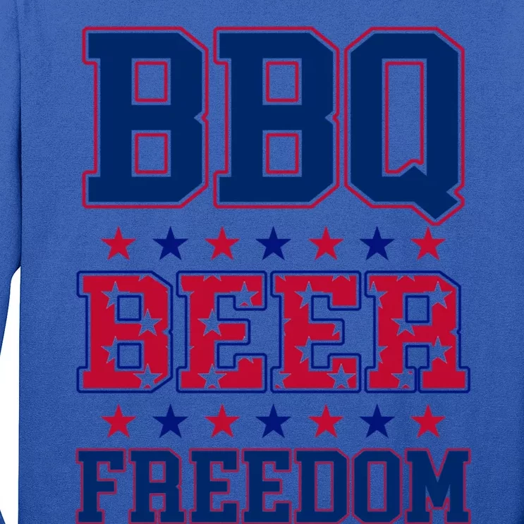 Bbq Beer Freedom Funny Republican Design Gift Long Sleeve Shirt