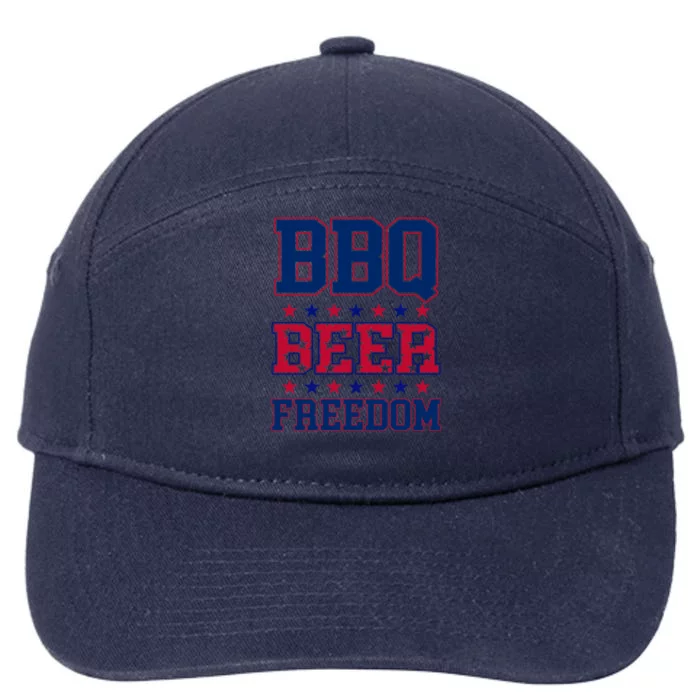 Bbq Beer Freedom Funny Republican Design Gift 7-Panel Snapback Hat