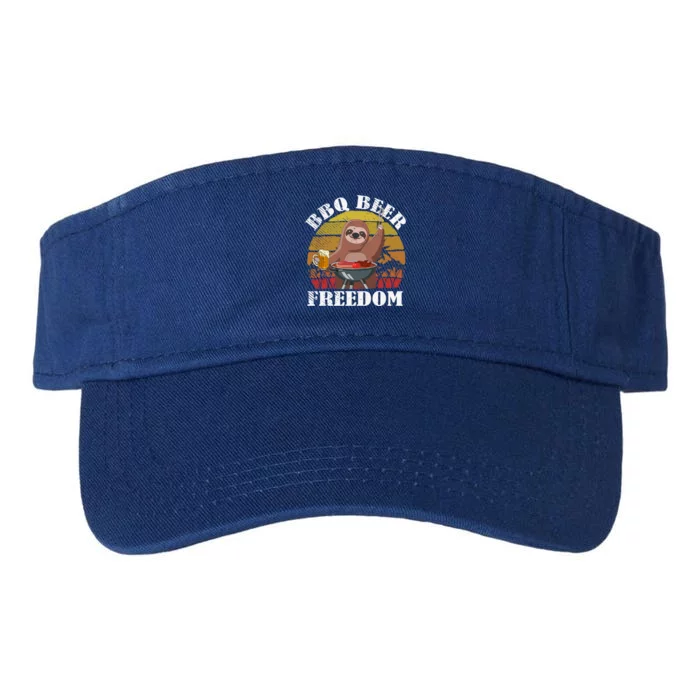 Bbq Beer Freedom Sloth Beer Er Fathers Day Grillers Gift Valucap Bio-Washed Visor