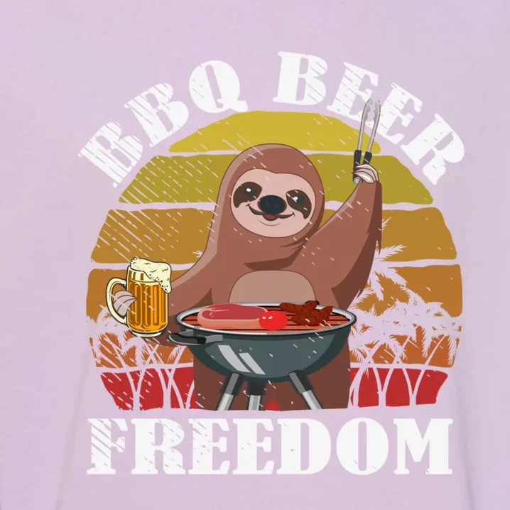 Bbq Beer Freedom Sloth Beer Er Fathers Day Grillers Gift Garment-Dyed Sweatshirt