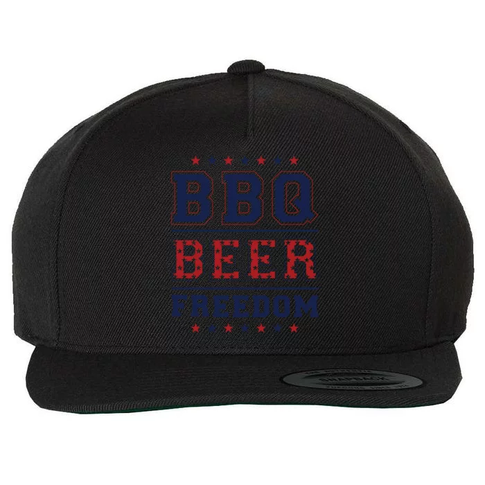 Bbq Beer Freedom Great Gift Wool Snapback Cap