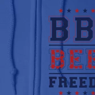 Bbq Beer Freedom Great Gift Full Zip Hoodie