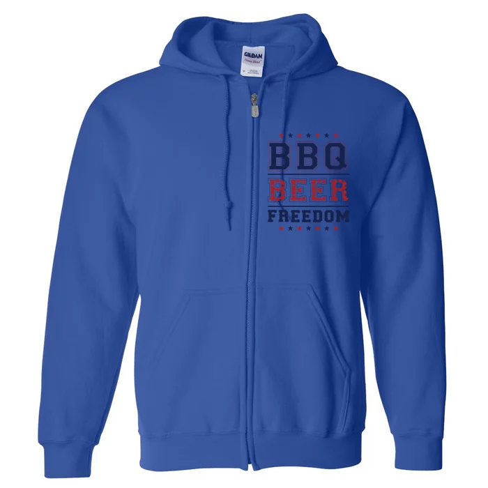 Bbq Beer Freedom Great Gift Full Zip Hoodie