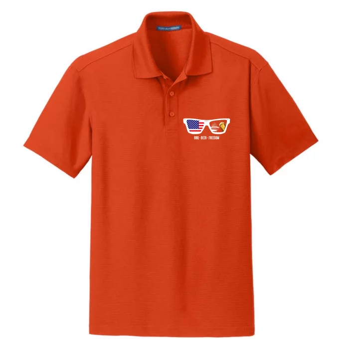 Bbq Beer Freedom Gift Dry Zone Grid Performance Polo