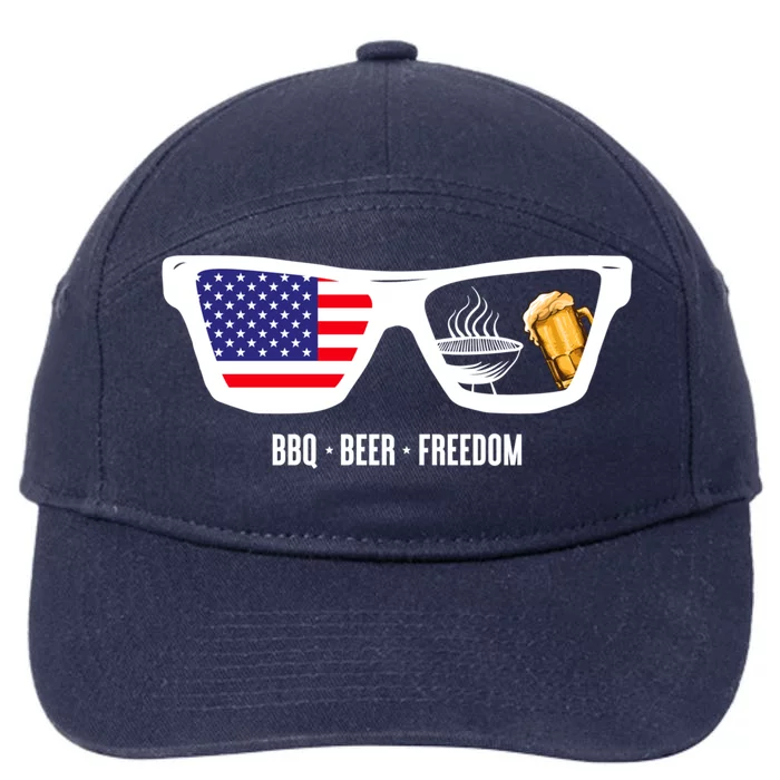 Bbq Beer Freedom Gift 7-Panel Snapback Hat